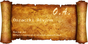 Oszaczki Alvina névjegykártya